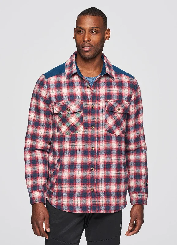 men's jackets with reflective material-Thomas Brushed Flannel Shirt Jacket