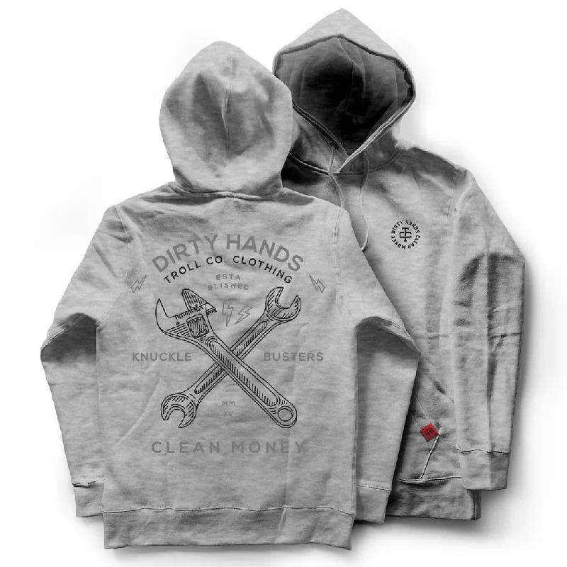 mens hoodie for stylish hiking trips-Twisted Wrenches Hoodie: Nickel