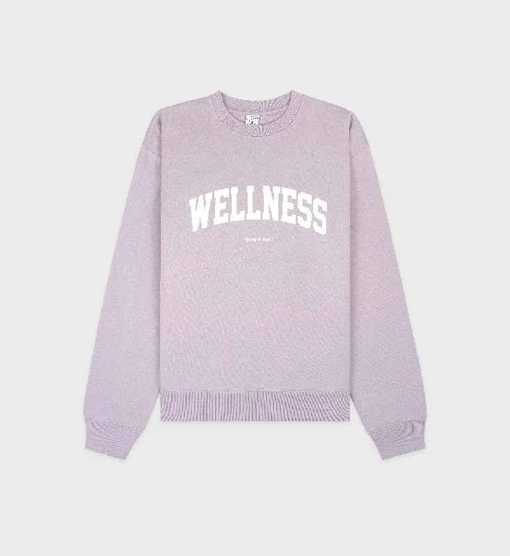 mens hoodie for everyday essentials-Wellness Ivy Crewneck - Faded Lilac/White