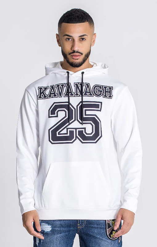 mens hoodie with sleek fit-White GK25 Oversized Hoodie