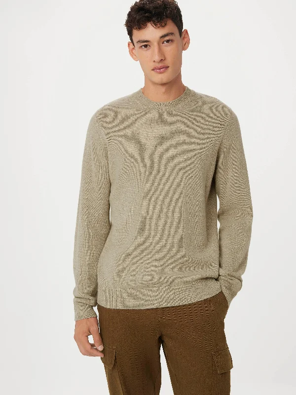 Men's builder sweater-The Yak Wool Crewneck Sweater in Marsh Green