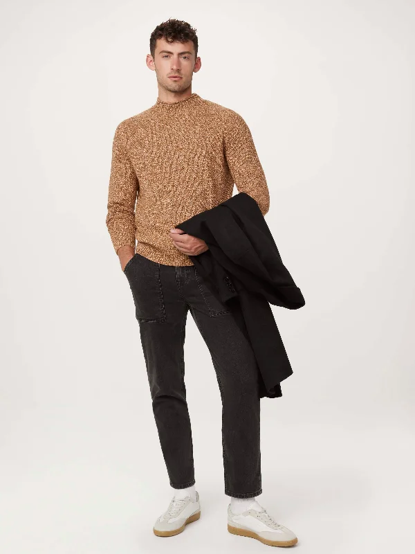 Men's techwear sweater-The Mock Neck Sweater in Pumpkin Spice