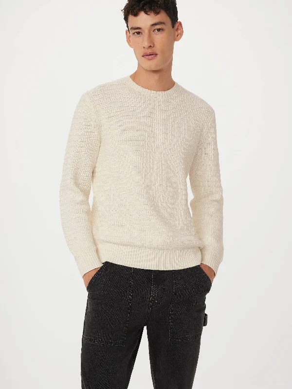 Men's off-the-rack sweater-The Ribbed Crewneck Sweater in Cloud