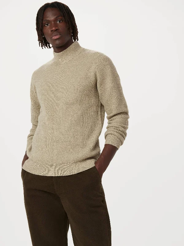 Men's masquerade sweater-The Yak Wool Mock Neck  in Marsh Green