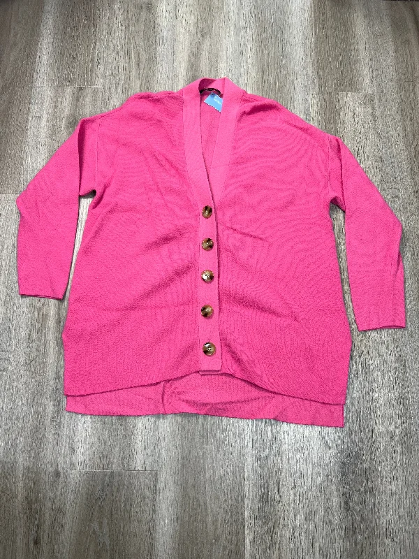 Men’s short-sleeve yank shirts-Cardigan By Ann Taylor In Pink, Size: L