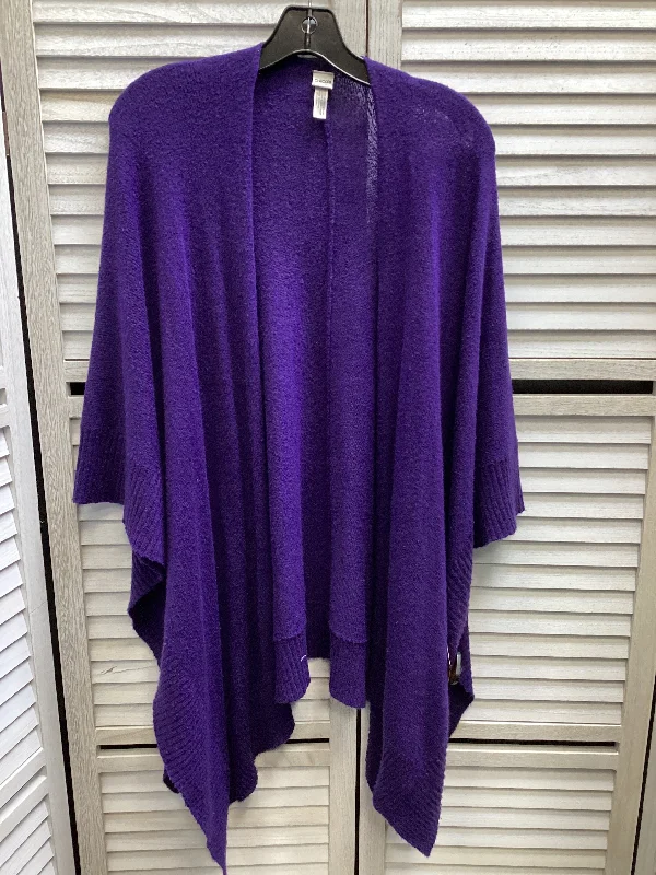 Men’s short-sleeve clad shirts-Cardigan By Chicos In Purple, Size: Os