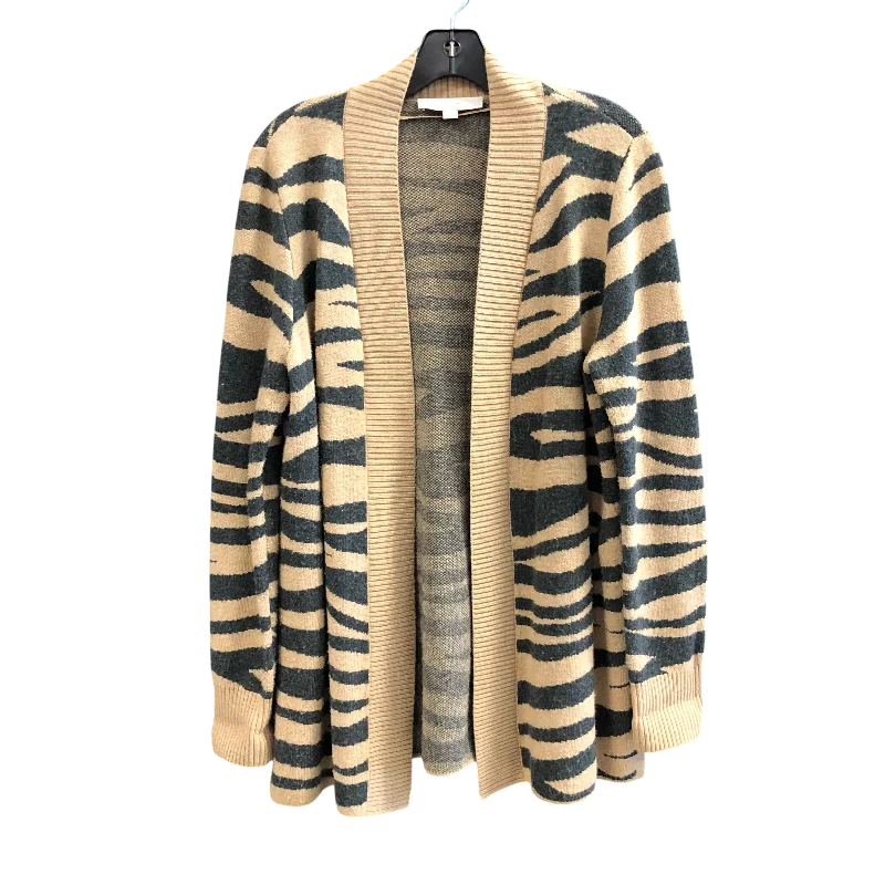 Men’s short-sleeve vibrant tops-Cardigan By Loft In Animal Print, Size: M