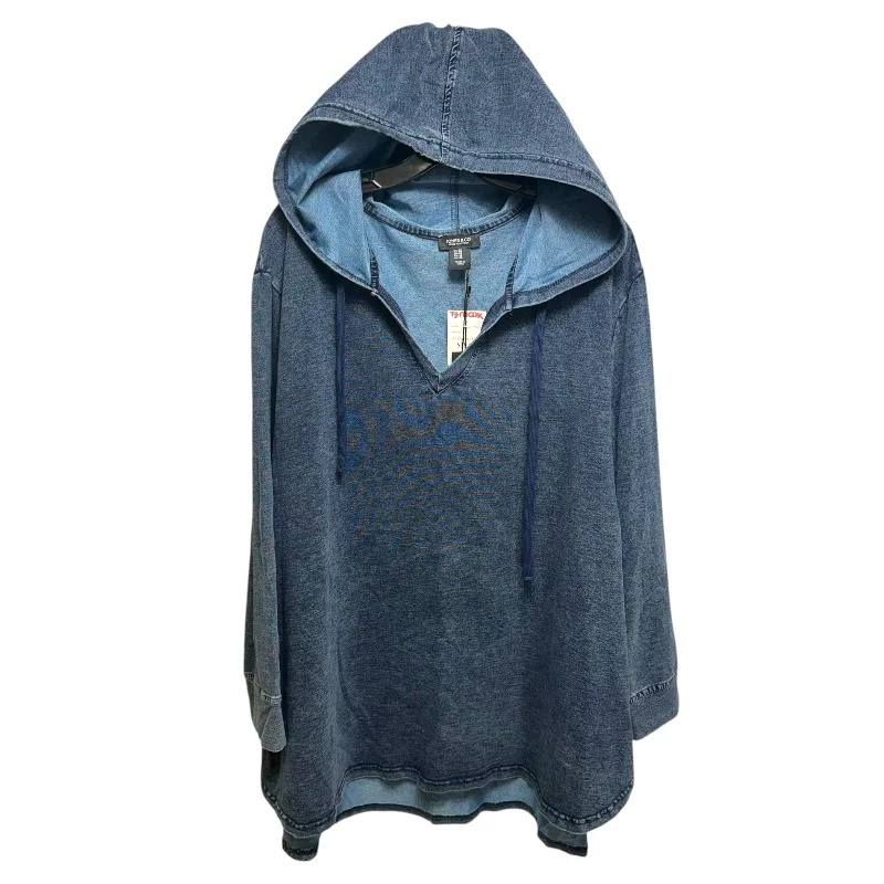 Men’s short-sleeve zesty tops-Hooded Tunic By Jones And Co In Blue, Size: 3x