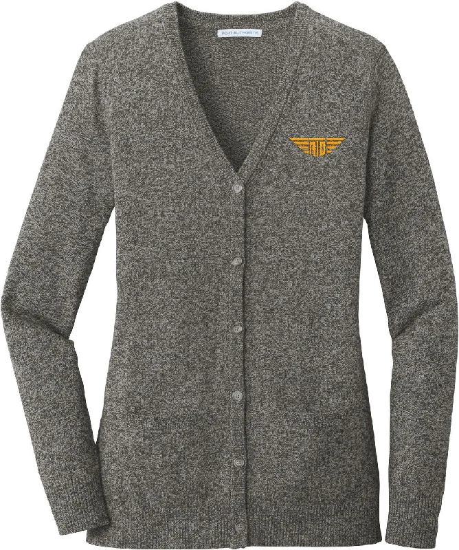 Men's ochre sweater-Port Authority Ladies Marled Cardigan Sweater