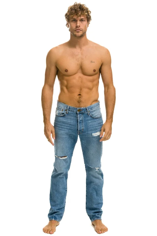 Men’s short-sleeve quip tops-MEN'S CLASSIC STRAIGHT LEG DENIM JEAN - SUPER LIGHT