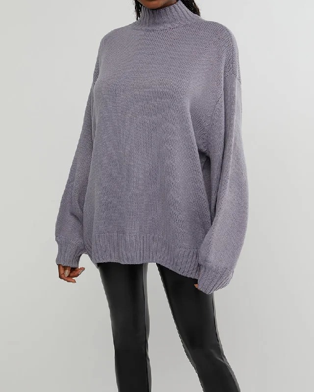 Men's orchard sweater-Oversized Mock Neck Sweater