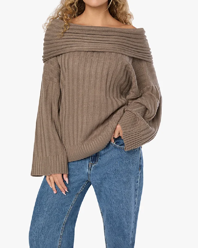 Men's adventurer sweater-Oversized Off Shoulder Sweater