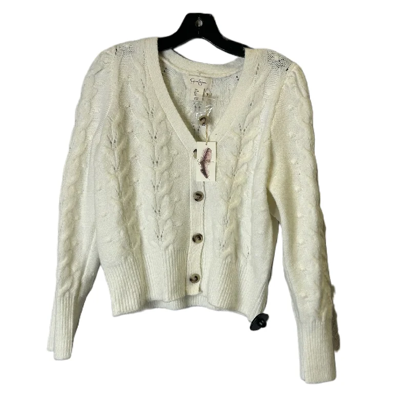 Men’s short-sleeve quill shirts-Sweater Cardigan By Jessica Simpson In Cream, Size: L