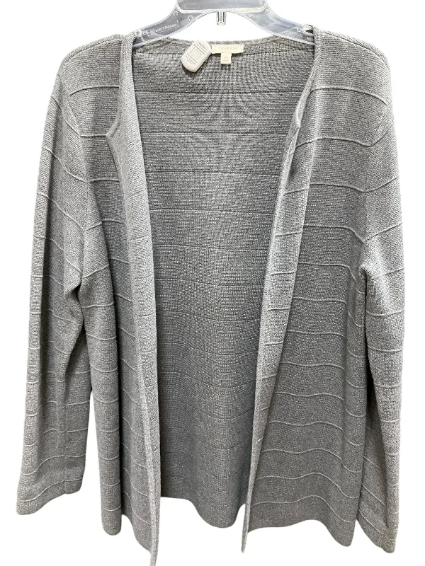 Men’s short-sleeve acme shirts-Sweater Cardigan By Talbots In Grey, Size: M