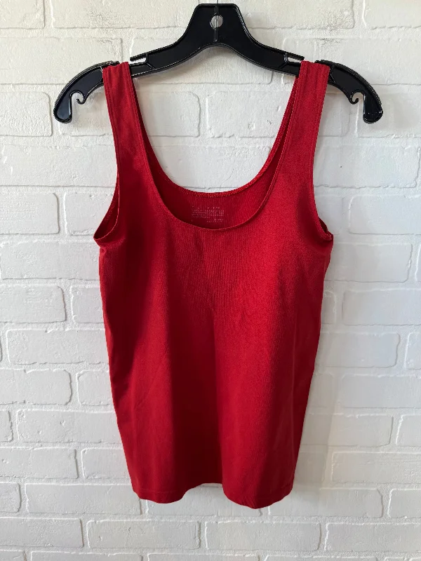 Men’s short-sleeve raw edge tops-Top Cami By Limited In Red, Size: L