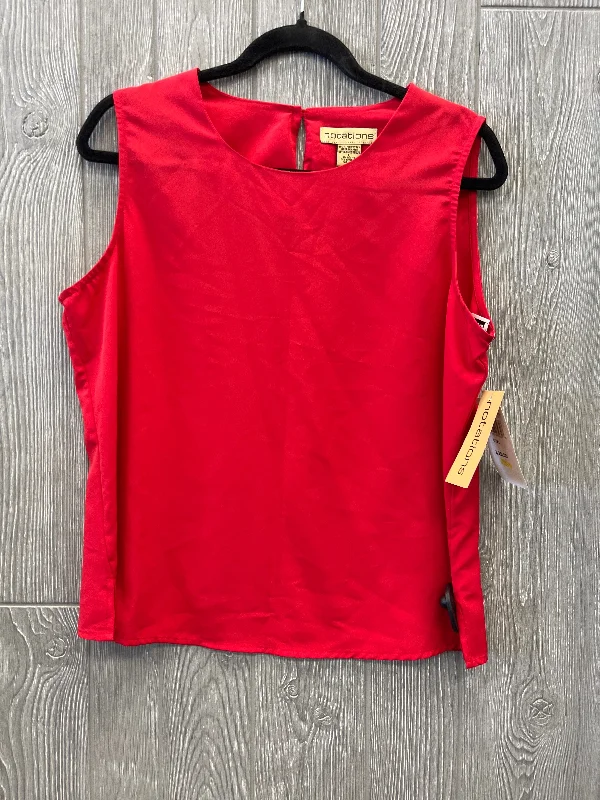 Men’s short-sleeve rusk tops-Top Sleeveless By Notations In Red, Size: L