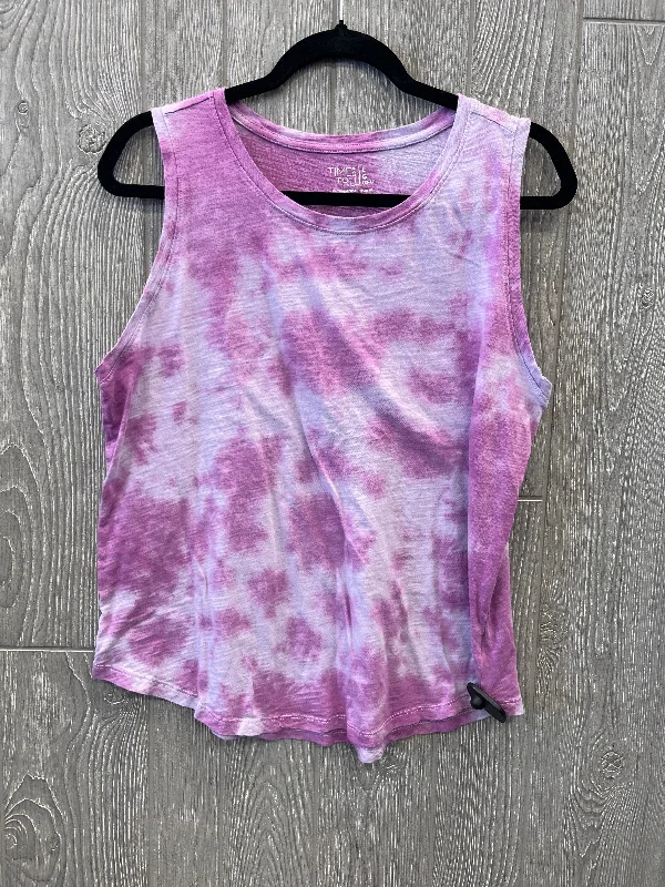 Men’s short-sleeve xeno tops-Top Sleeveless By Time And Tru In Purple, Size: L