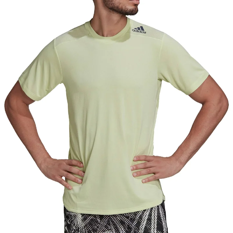 Men’s short-sleeve neutral tone tops-adidas Designed 4 Training Short Sleeve Mens Training Top - Green