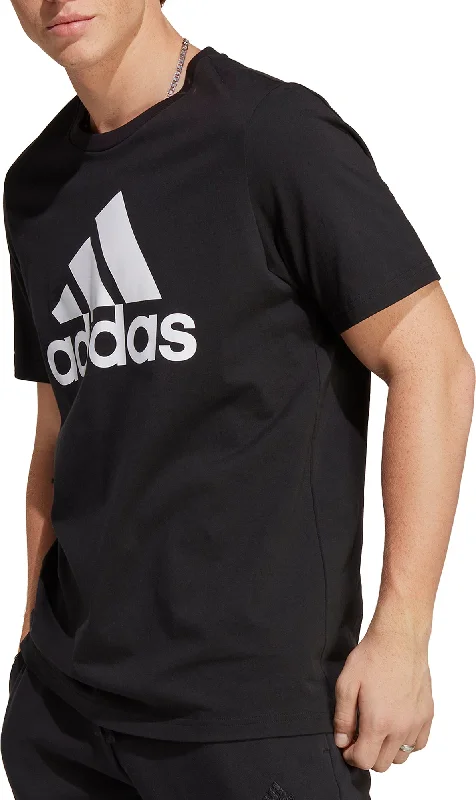 Men’s short-sleeve link shirts-adidas Essentials Big Logo Short Sleeve Mens Top - Black