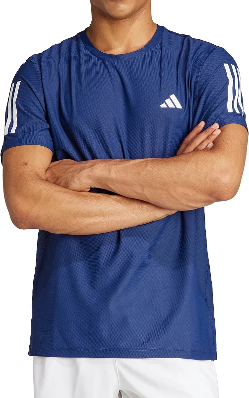 Men’s short-sleeve xenon tees-adidas Own The Run Short Sleeve Mens Running Top - Blue