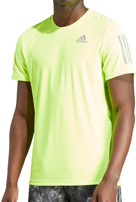 Men’s short-sleeve sift tees-adidas Own The Run Short Sleeve Mens Running Top - Green