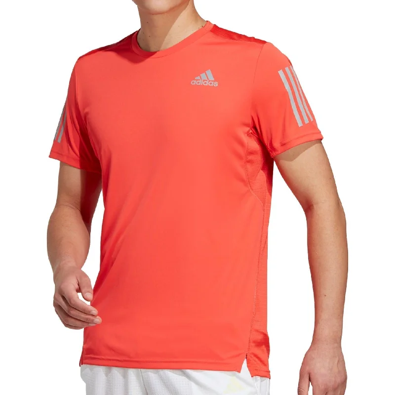 Men’s short-sleeve quip tops-adidas Own The Run Short Sleeve Mens Running Top - Red