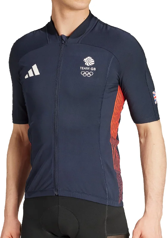 Men’s short-sleeve pave polos-adidas Team GB Short Sleeve Mens Cycling Jersey - Blue