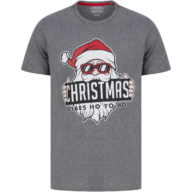 Men’s short-sleeve xenon tees-Christmas Vibes Mens Short Sleeve Top - Grey