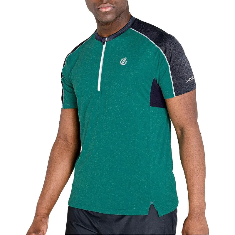 Men’s short-sleeve iconic tees-Dare2B Aces II Half Zip Short Sleeve Mens Training Top - Green