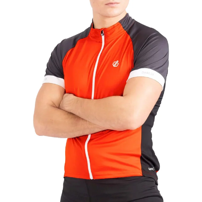 Men’s short-sleeve dusk polos-Dare2B Protraction Short Sleeve Mens Cycling Jersey - Orange