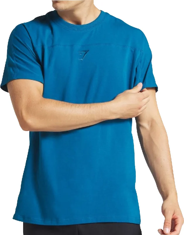 Men’s short-sleeve hunk tops-Gymshark Compound Short Sleeve Mens Training Top - Blue