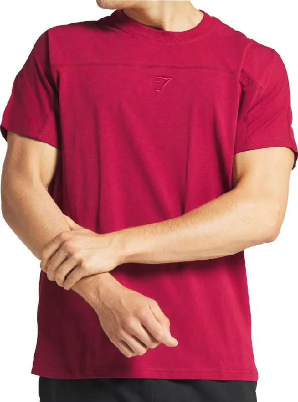 Men’s short-sleeve jolt polos-Gymshark Compound Short Sleeve Mens Training Top - Red