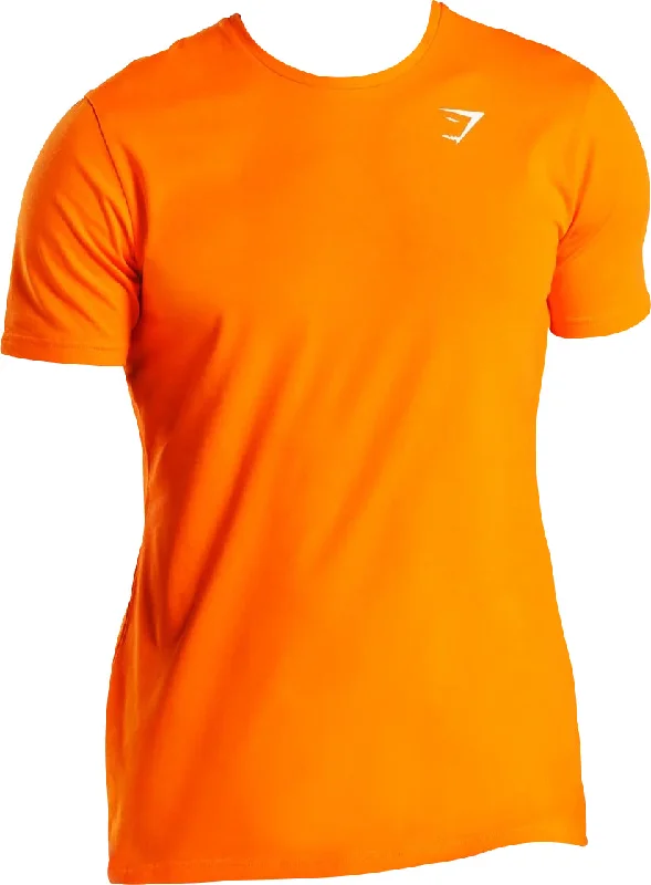 Men’s short-sleeve perk tops-Gymshark Critical Slim Short Sleeve Mens Training Top - Orange