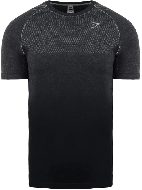 Men’s short-sleeve moor tees-Gymshark Vital Ombre Short Sleeve Mens Training Top - Grey