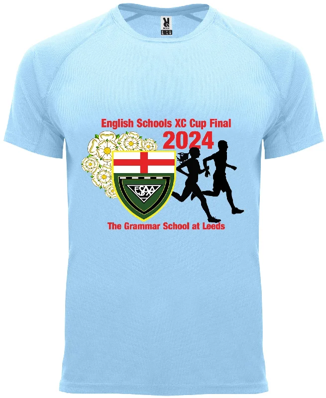 Men’s short-sleeve yank shirts-More Mile ESAA Leeds XC Final 2024 Short Sleeve Running Top - Light Blue