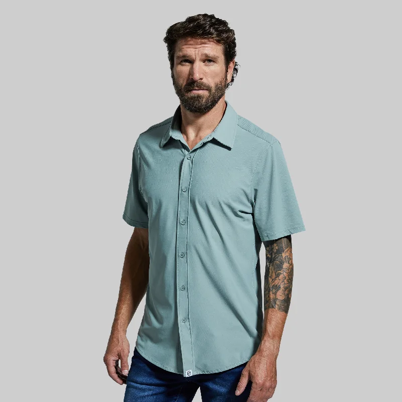 Men’s short-sleeve preppy polos-Network Short Sleeve (Sea Sage)