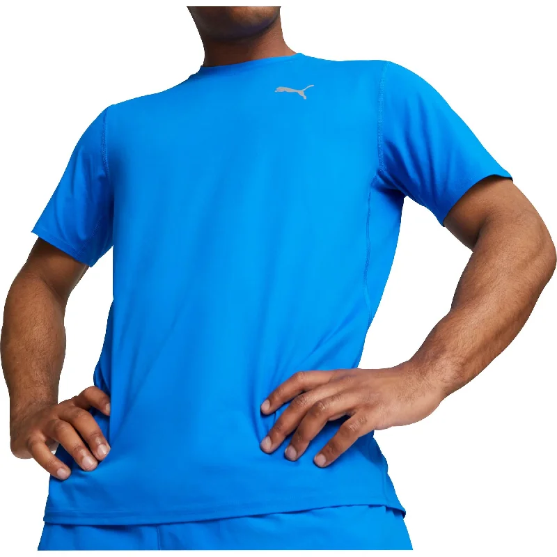 Men’s short-sleeve yowl tees-Puma Cloudspun Short Sleeve Mens Running Top - Blue