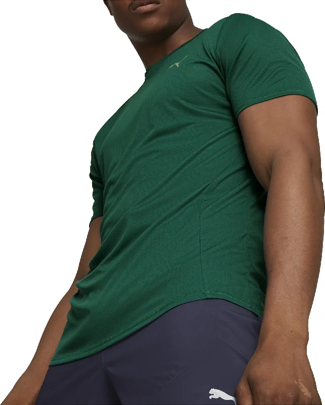 Men’s short-sleeve snug shirts-Puma Favourite Short Sleeve Mens Running Top - Green