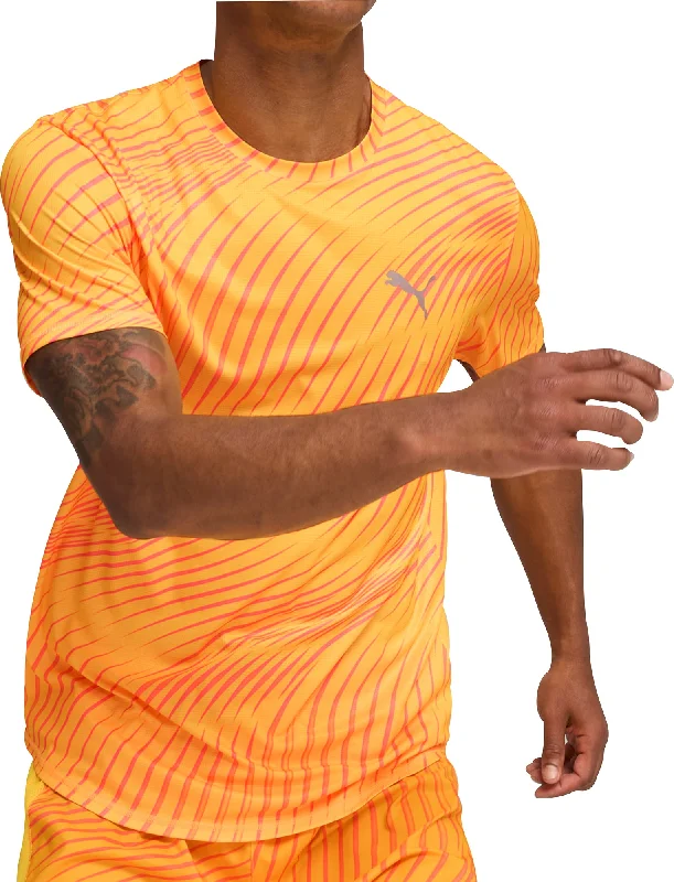 Men’s short-sleeve lift tees-Puma Favourite Short Sleeve Mens Running Top - Orange