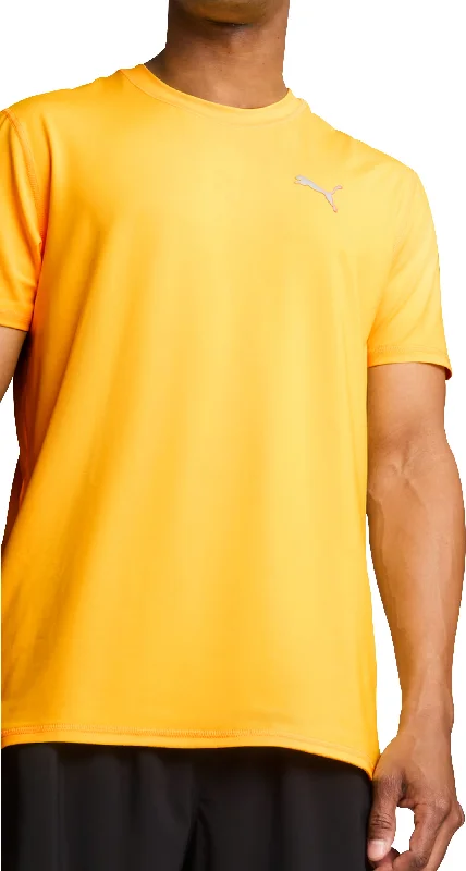 Men’s short-sleeve ridge shirts-Puma Run Cloudspun Short Sleeve Mens Running Top - Orange