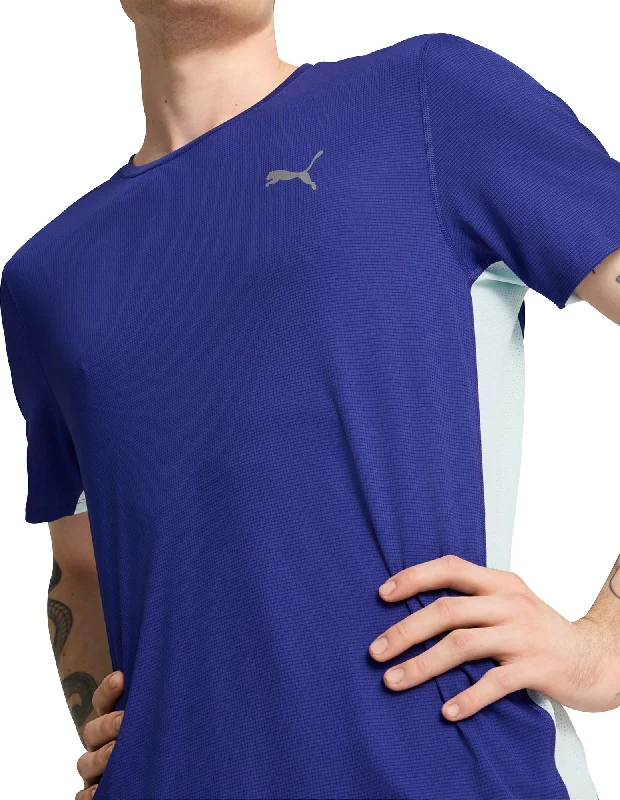 Men’s short-sleeve sift tees-Puma Run Favourite Short Sleeve Mens Running Top - Blue