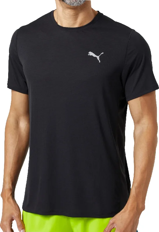 Men’s short-sleeve dune tops-Puma Run Favourite Velocity Short Sleeve Mens Running Top - Black