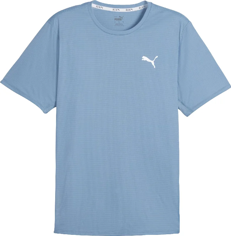 Men’s short-sleeve grit shirts-Puma Run Favourite Velocity Short Sleeve Mens Running Top - Blue