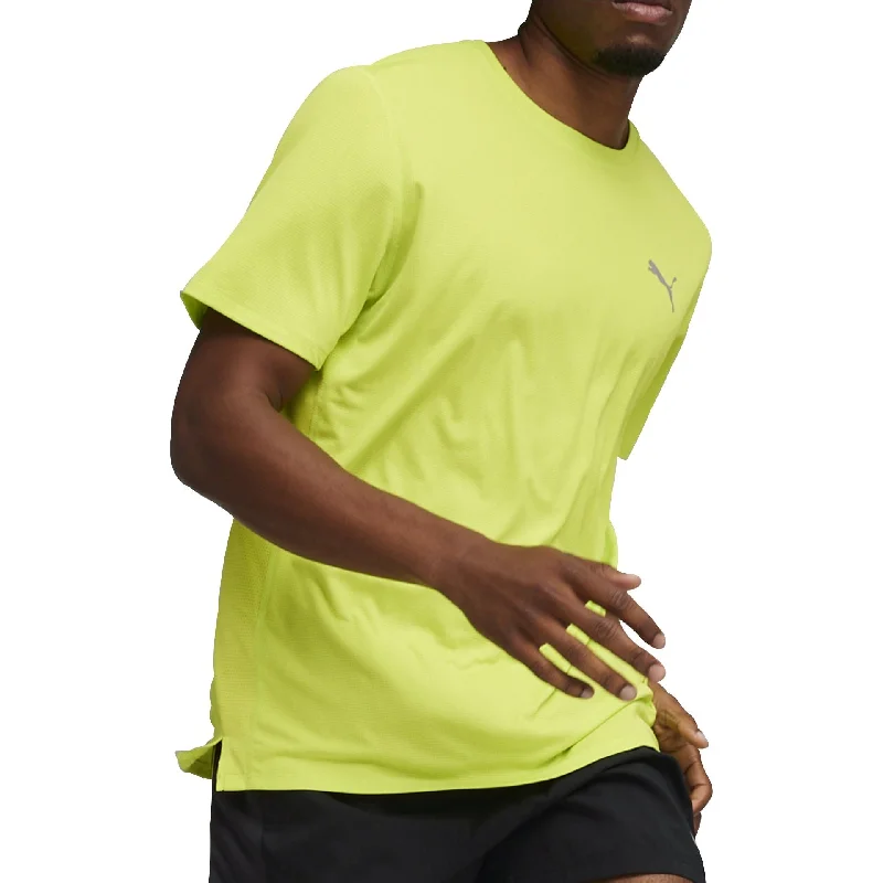 Men’s short-sleeve explorer shirts-Puma Run Favourite Velocity Short Sleeve Mens Running Top - Green