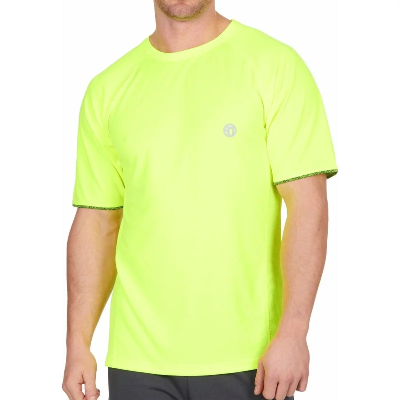 Men’s short-sleeve jersey polos-Red Tag Activewear Short Sleeve Mens Running Top - Yellow