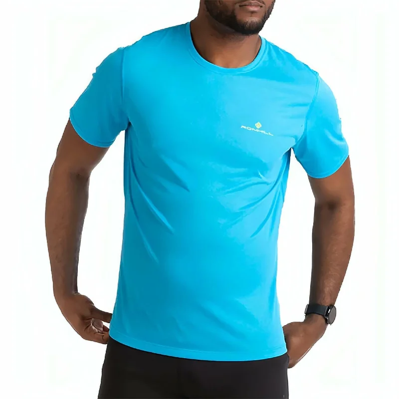 Men’s short-sleeve hush polos-Ronhill Core Short Sleeve Mens Running Top - Blue