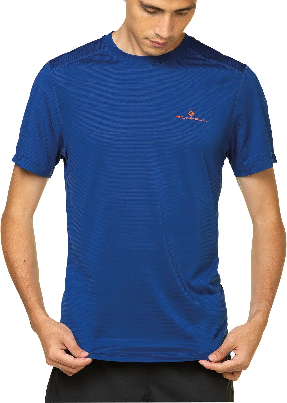 Men’s short-sleeve low-key polos-Ronhill Tech Short Sleeve Mens Running Top - Blue