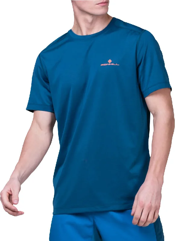 Men’s short-sleeve xeno tops-Ronhill Tech Short Sleeve Mens Running Top - Blue