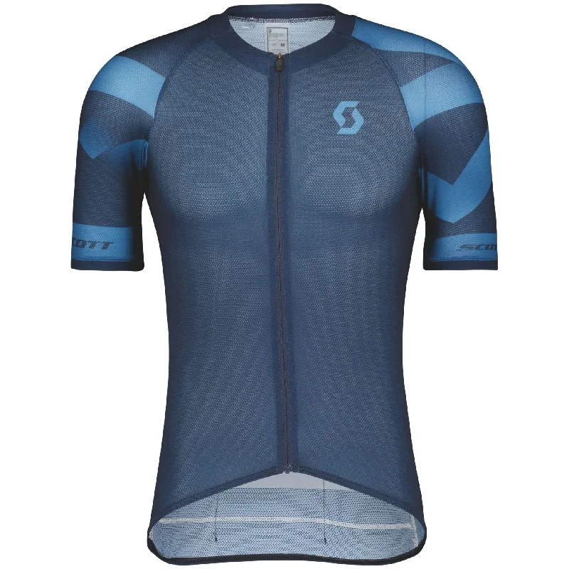 Men’s short-sleeve nest tops-Scott RC Premium Climber Short Sleeve Mens Cycling Jersey - Blue