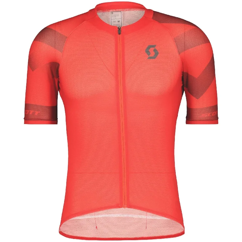 Men’s short-sleeve tope polos-Scott RC Premium Climber Short Sleeve Mens Cycling Jersey - Red